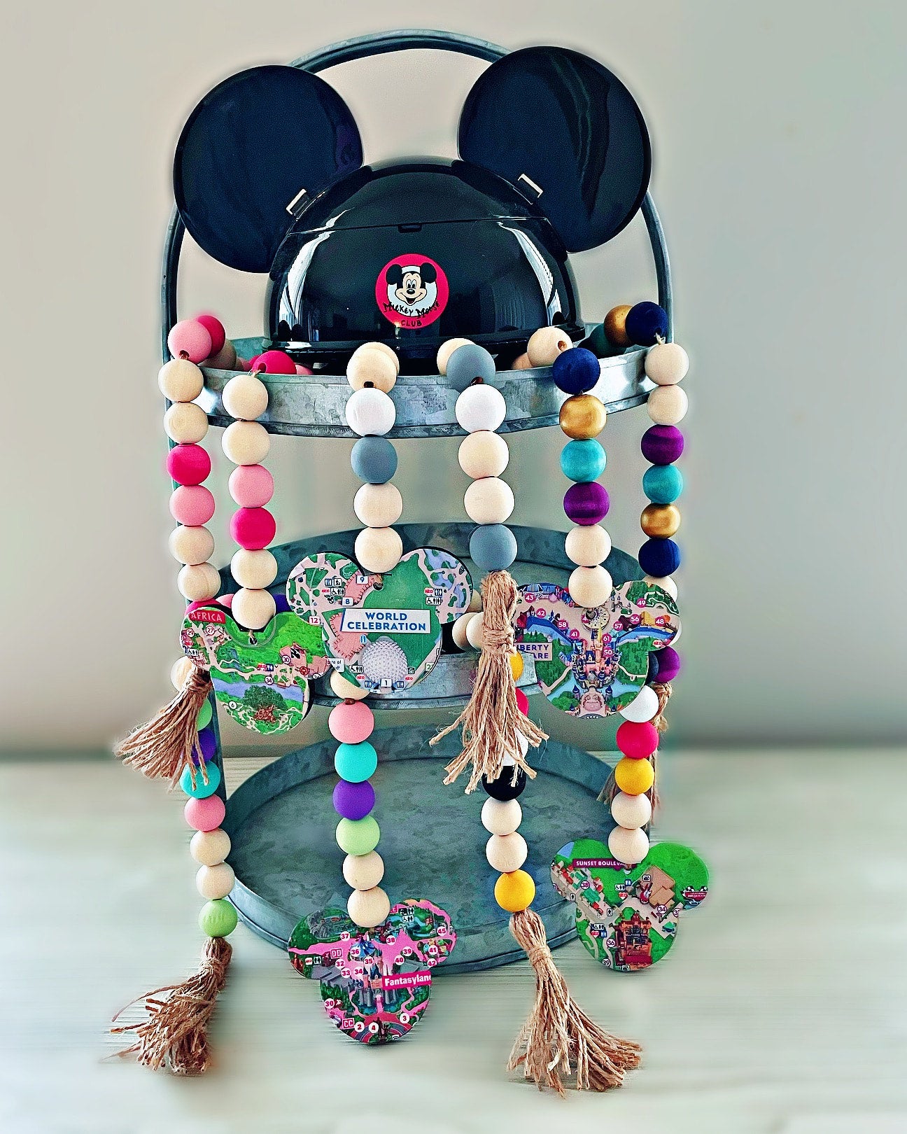 Disney Map Wood Mickey Garland Mary
